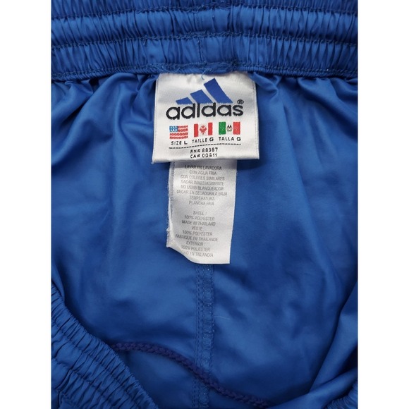 Vtg Adidas Track Suit Men Large Blue Windbreaker Pullover Jacket Pants Zip Ankle - Picture 8 of 16